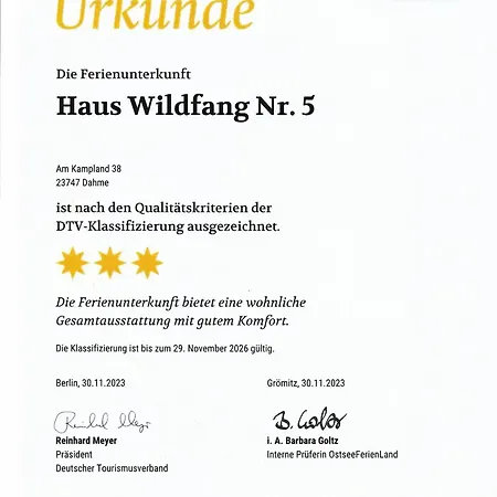 Apartment Haus Wildfang 5 *